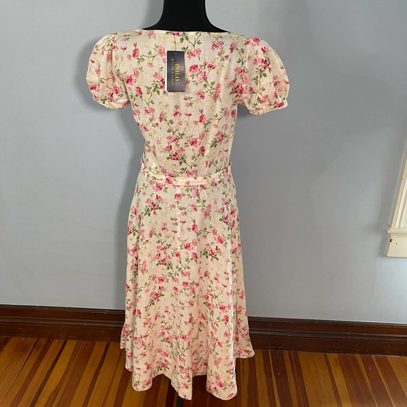 Floral Linen Elizabeth Dress Sweet Pea POLO Ralph Lauren Size 2 NWT - Picture 2 of 15